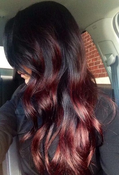 25 Red Highlights On Black Hair to Gear Up Your Style - HairstyleVill