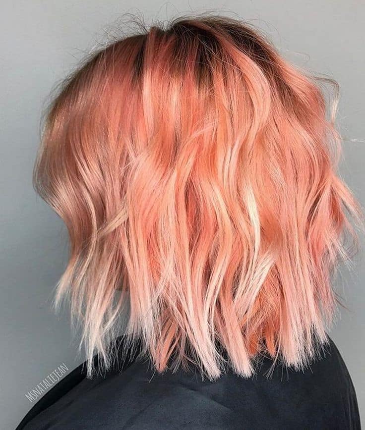 Pastel orange hairstyle for girl