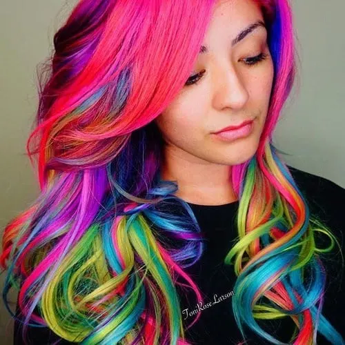  Neon Rainbow Multicolored Hairstyles 