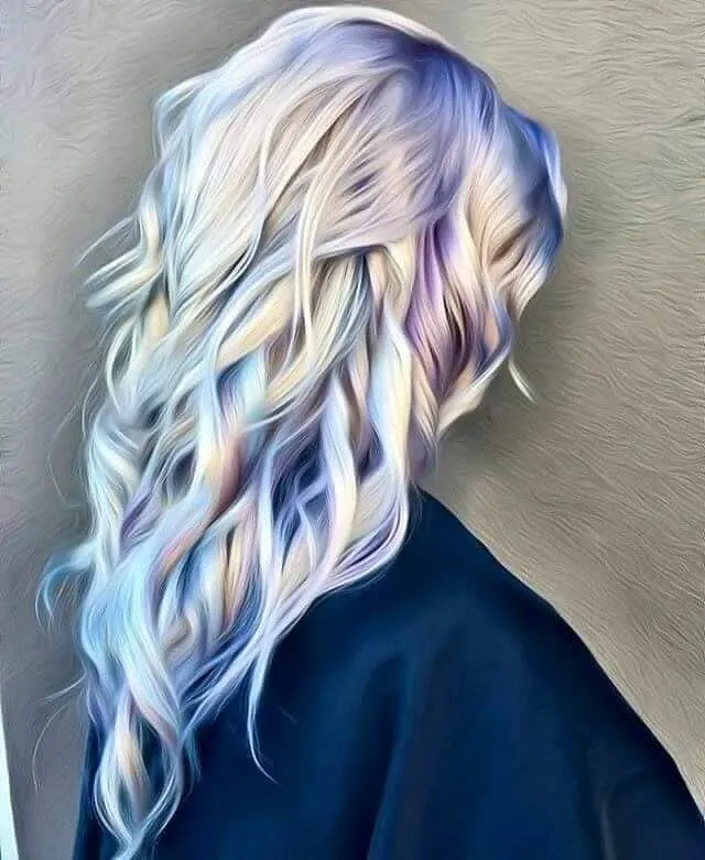 Shiny Blonde and Purple Hairstyle