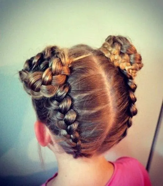 Braided Bun hairstyle for little girls