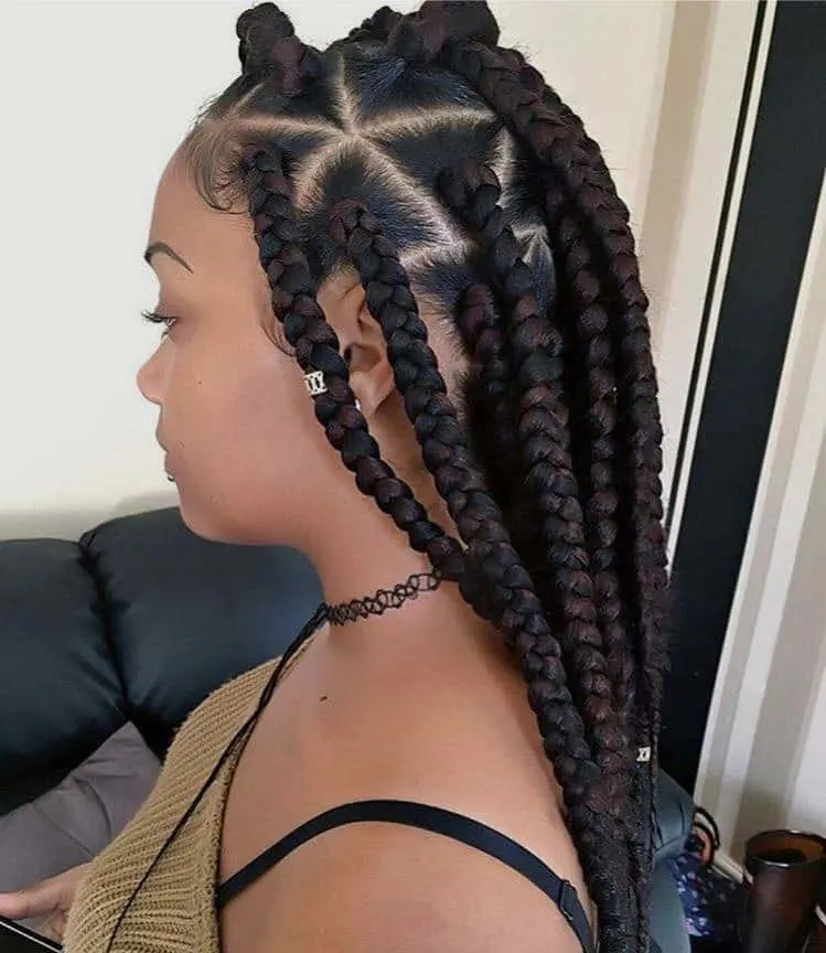Long Triangle Braids hairstyle