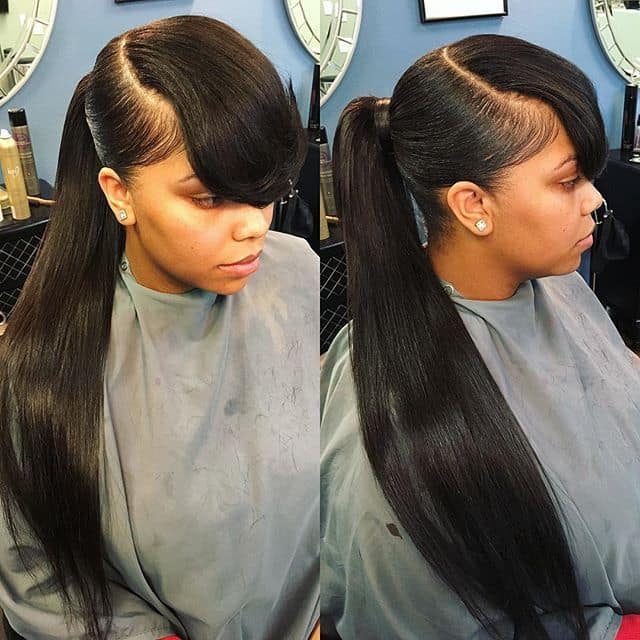 Weave Ponytail black hairstyle 