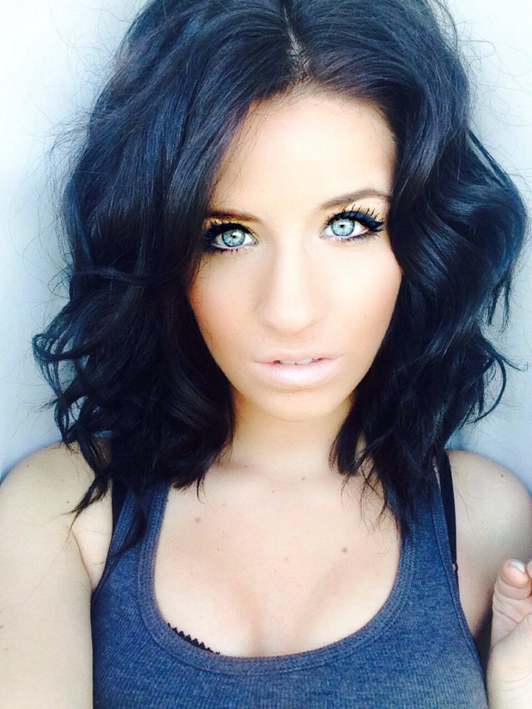  Wave Black Hair and Blue Eyes hairstyle 