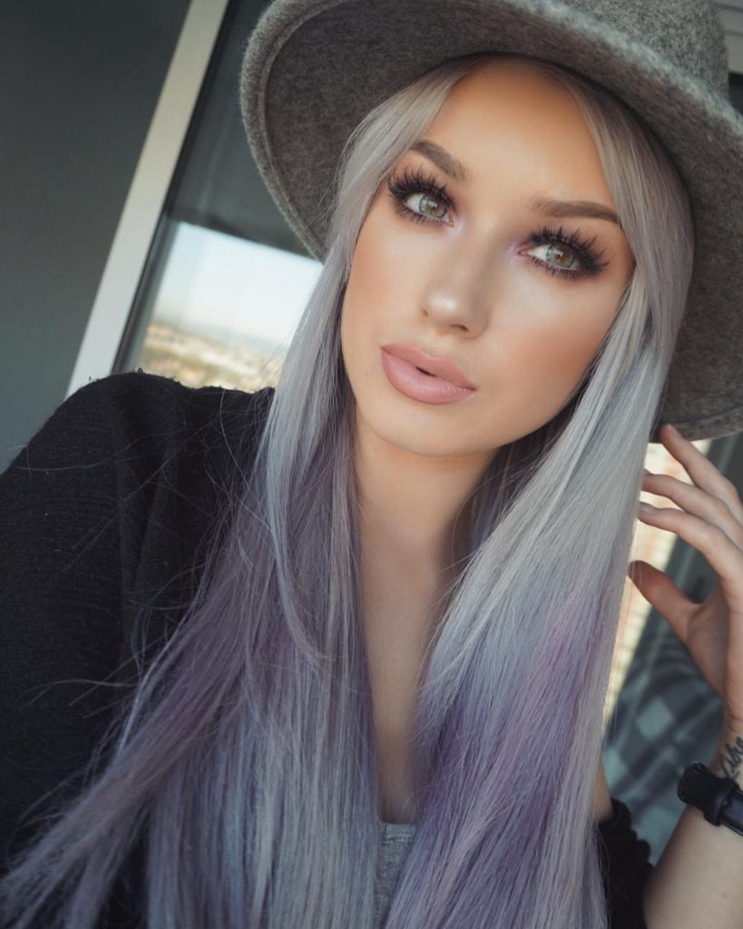 Ombre Faded Purple Hairstyle for women