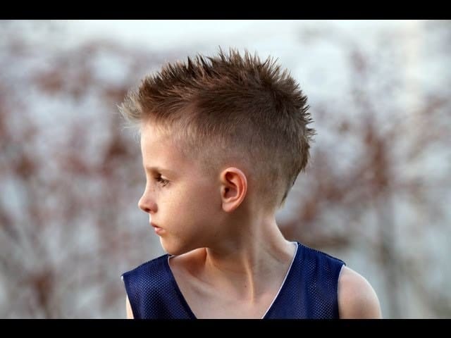 Spiky Fohawk hairstyle for little boy 