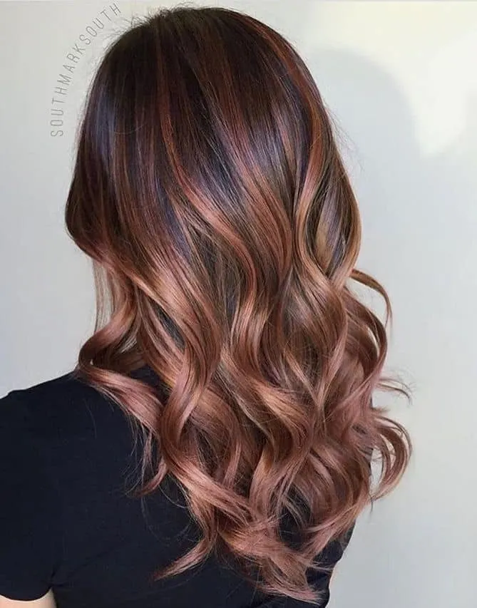 Cinnamon Brunette Balayage hair color idea