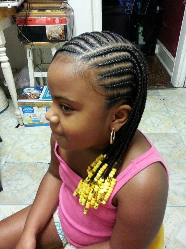 Beautiful black little girl braided hairstyle