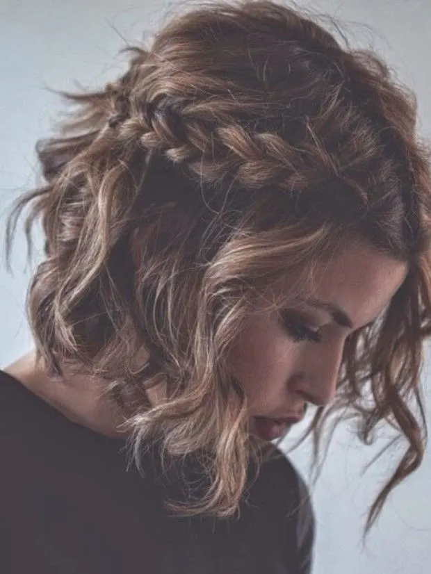  Boho Braided Waves in Short Hairstyle 