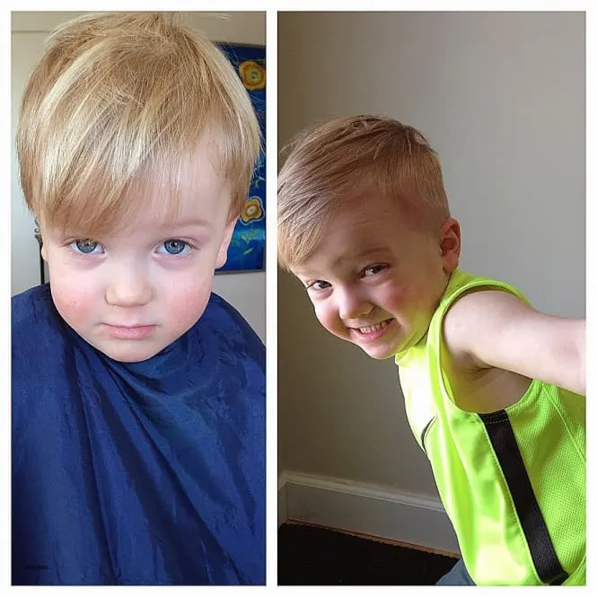 Long Side Swept Hair with High Fade for 10 year old boys