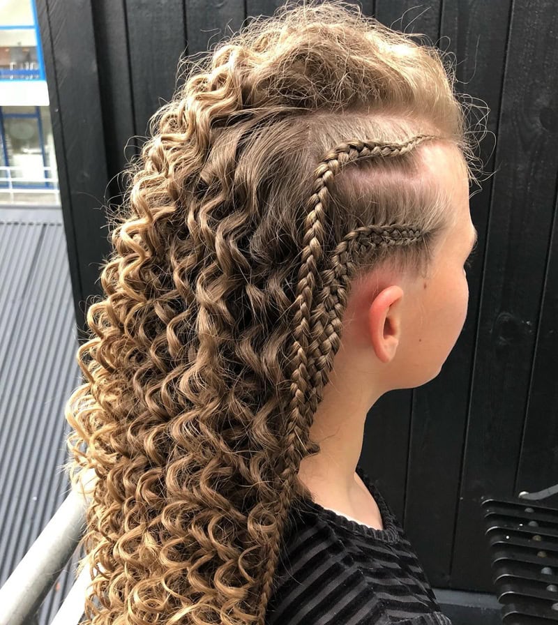 10 year old long curls with side braids
