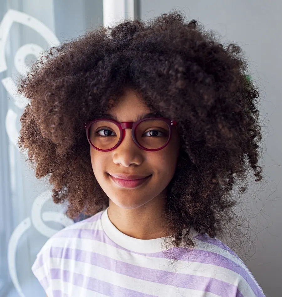 11 year old black girl hairstyle with glasses