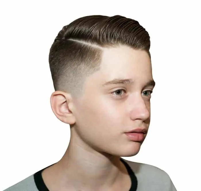 11 year old boy with side part haircut