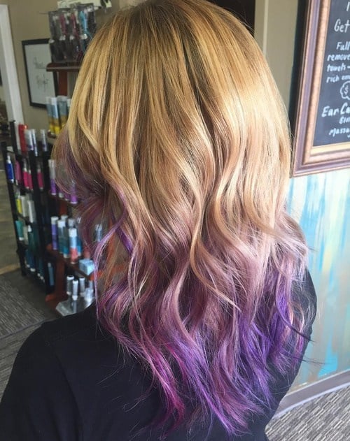 Blonde and purple hair