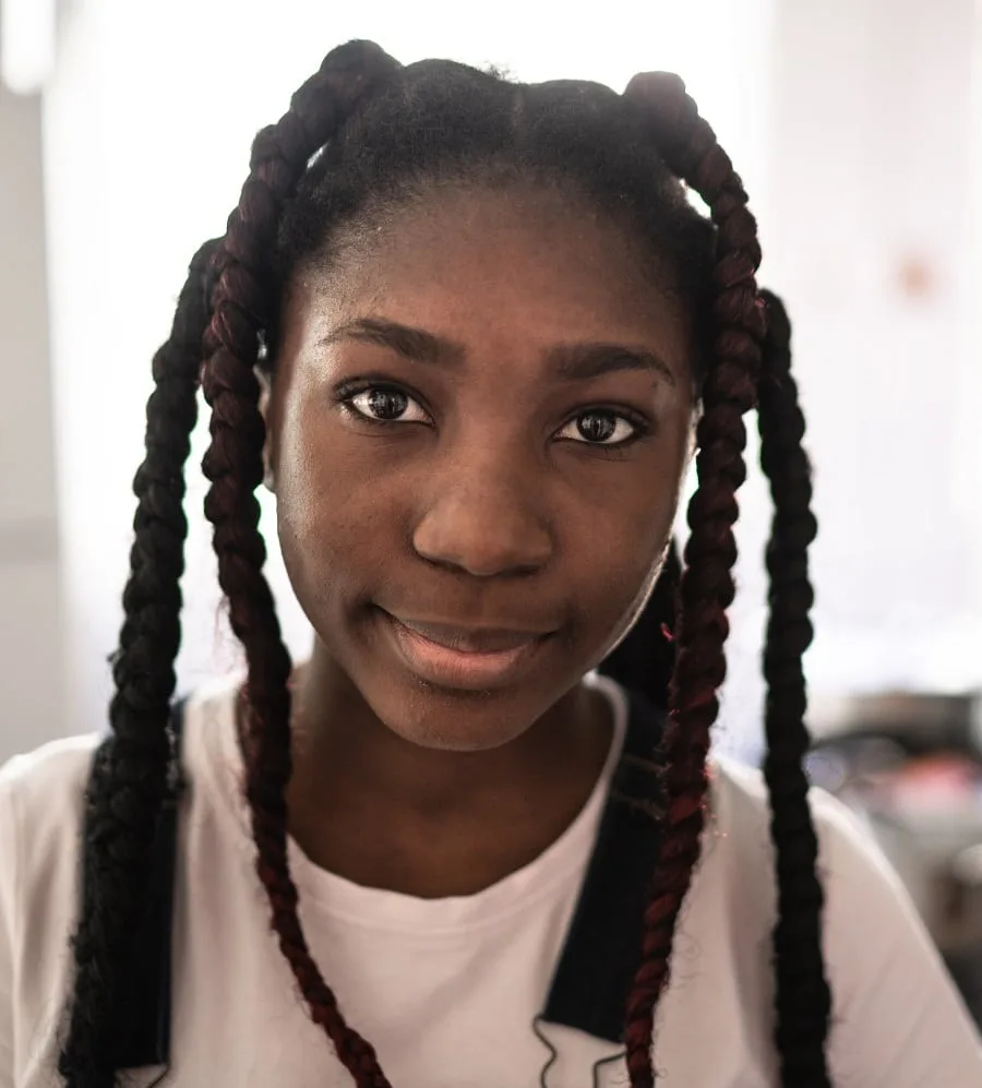 13 year old black girl braid hairstyle
