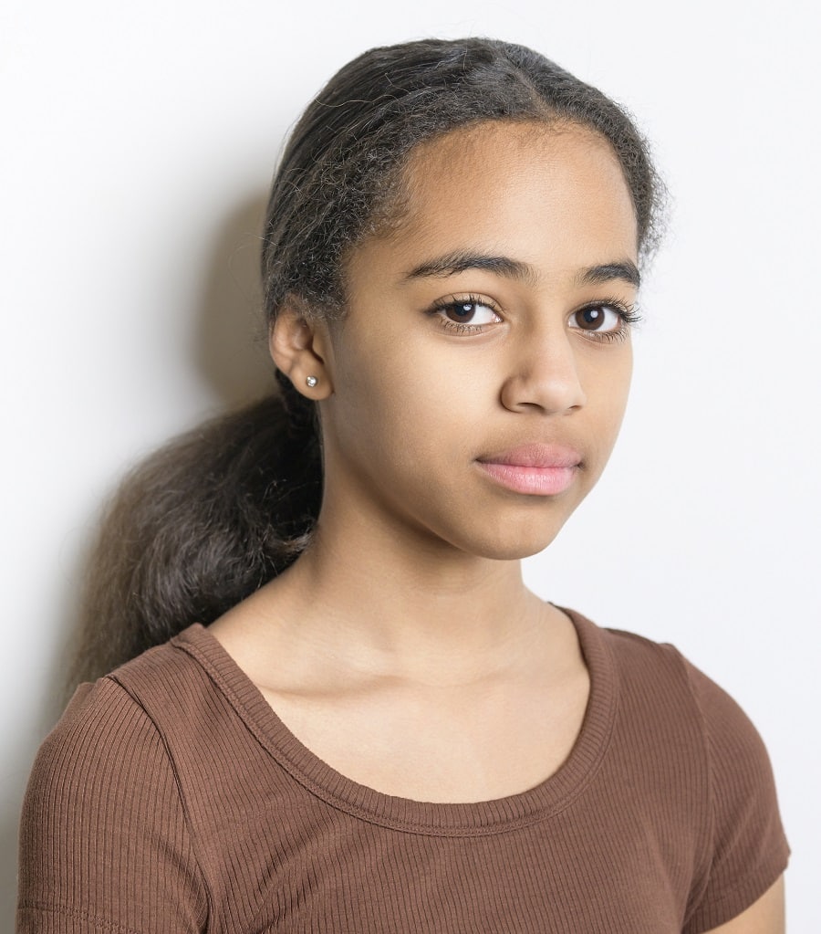 13 year old black girl ponytail hairstyle