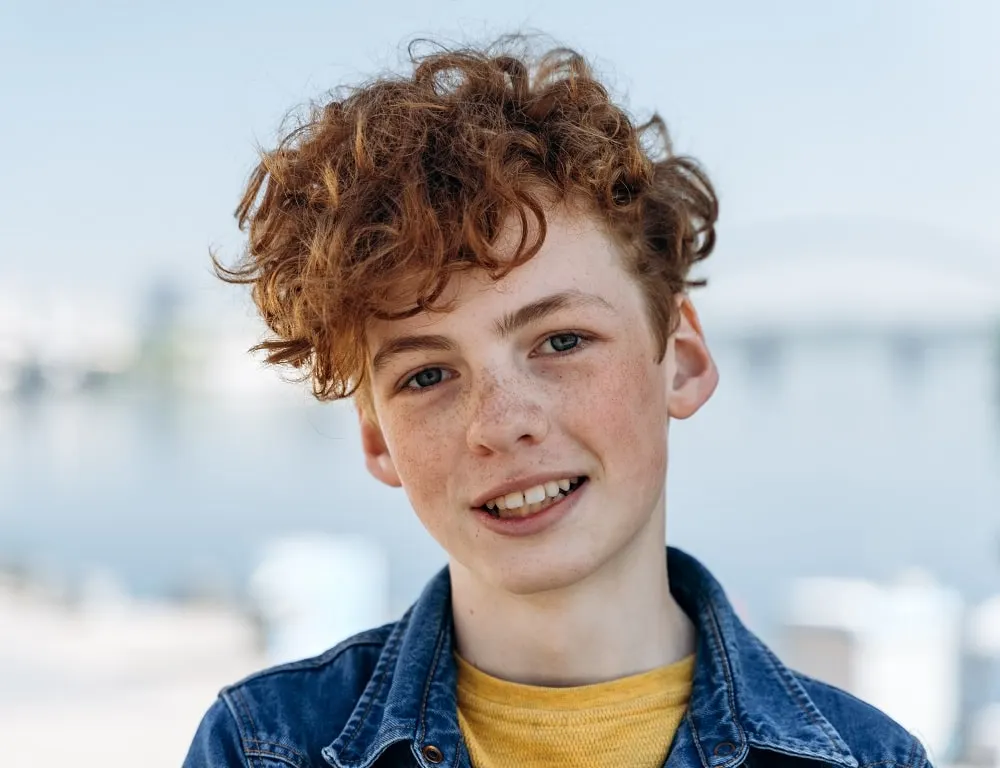 14 year old boy's curly hair