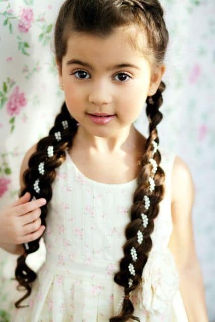 Dutch Braid hairstyle for cute baby girl