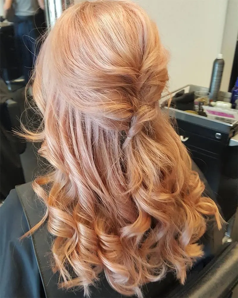 Platinum Rose Gold Hair Colors for women 