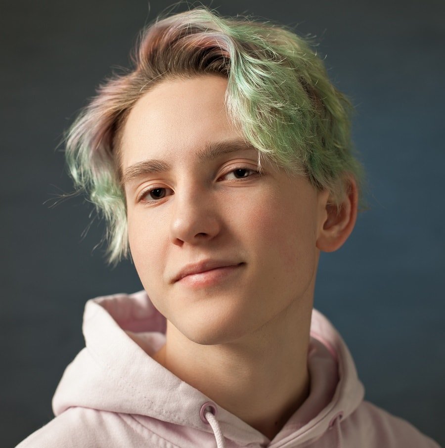 17 year old boy colored hairstyle