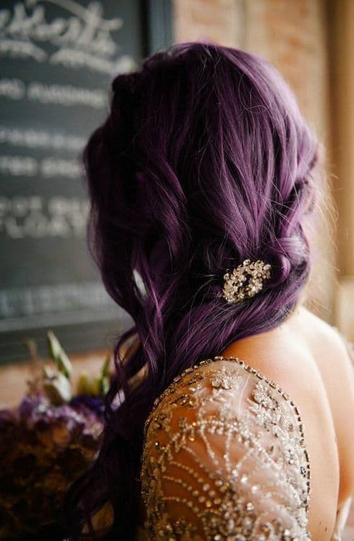 dark Plum purple hair color idea
