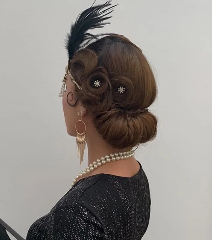 1920s long updo hairstyle