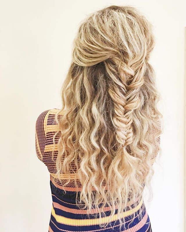 Braids with Fishtail Curls hairstyle for girl