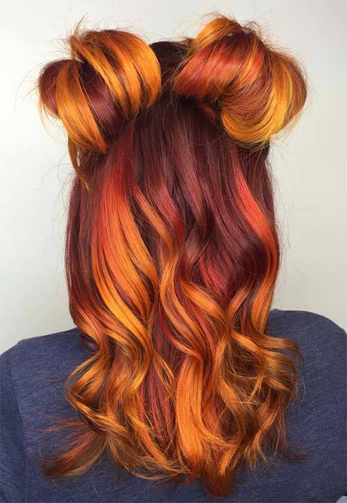 Crimson Hair Color Idea for women 