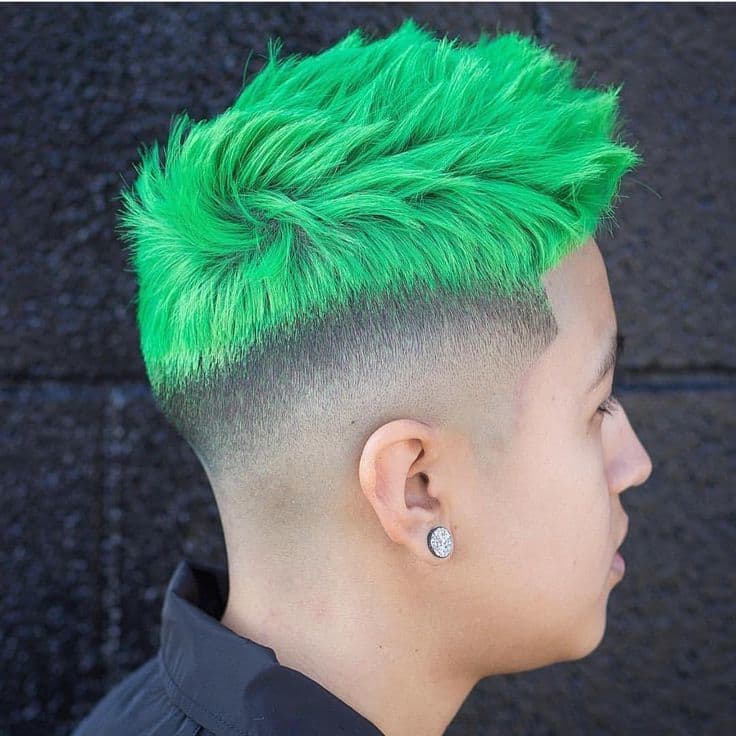 Neon Green Men's Hair Color idea 