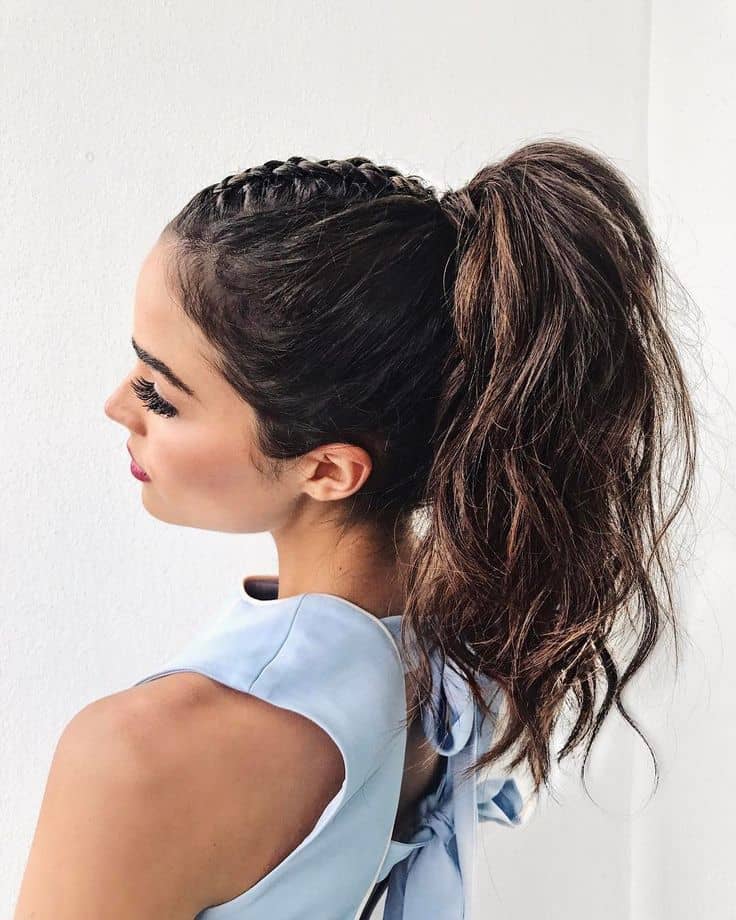 Mohawk Ponytail with braid hairstyle