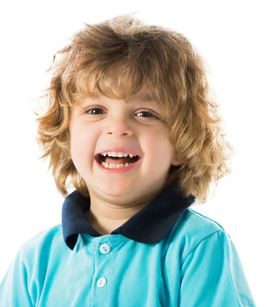 2 year old boy's long layered haircut