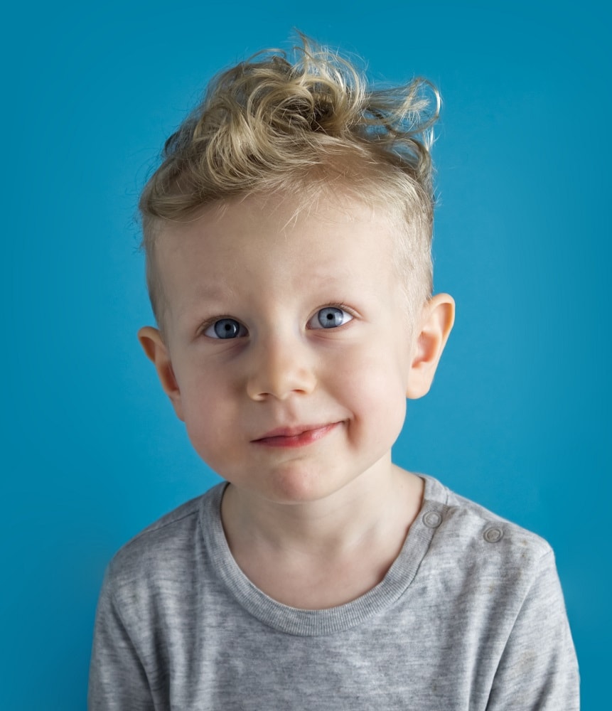 2 year old boy's long top short side's haircut