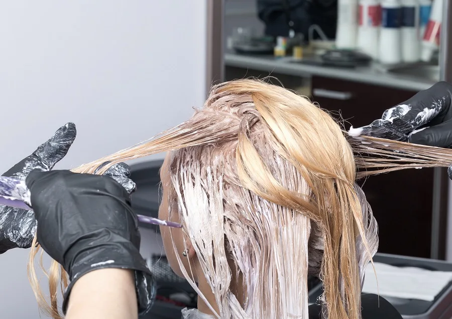 bleaching hair with 20 volume developer