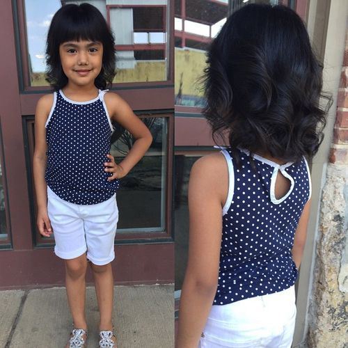 Little Girl's Curly Layered Bob Haircut