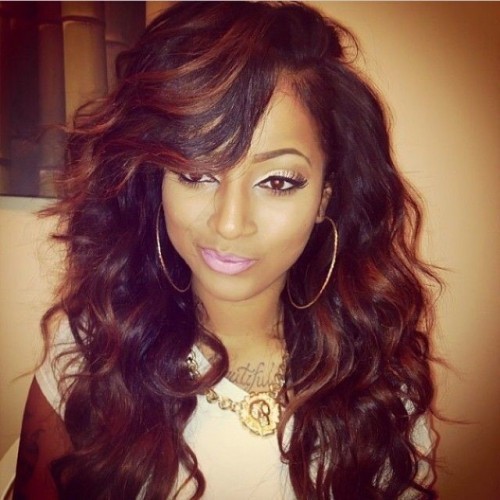 Black Women Dark Chocolate color Chic Sew-In Hairstyles 