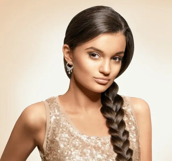 Indian Long Straight Braided Hairstyle-min