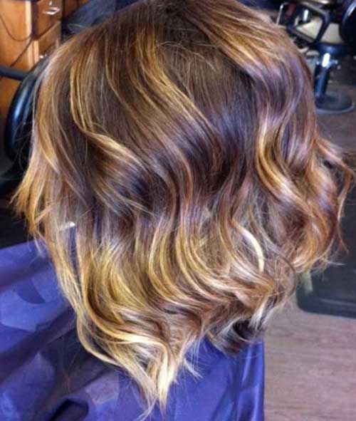 Wavy ombre bob hairstyle for young girl