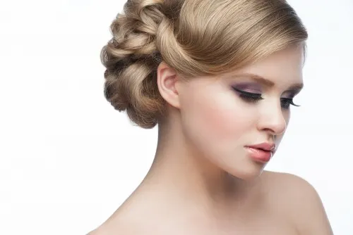 Wedding Hairstyle with Makeup-min