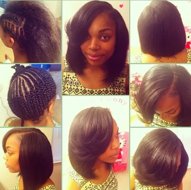 Shoulder Length weave sew-in hairstyle