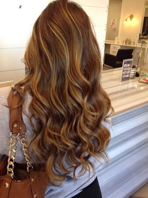 brown hair with caramel highlights for girls