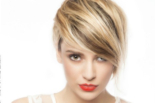 short hairstyles with long bangs