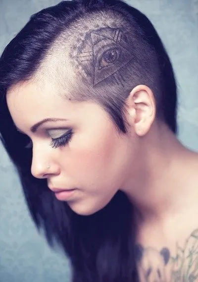 Half Shaved Head Hairstyle 8