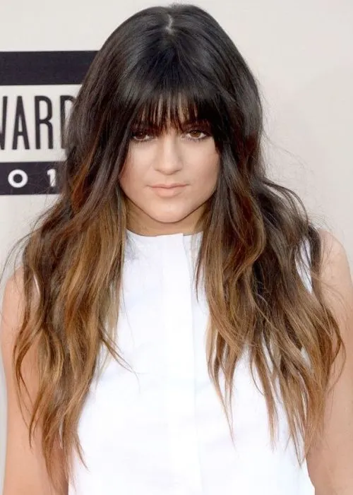 Ombre Hair Color Ideas with bangs 2