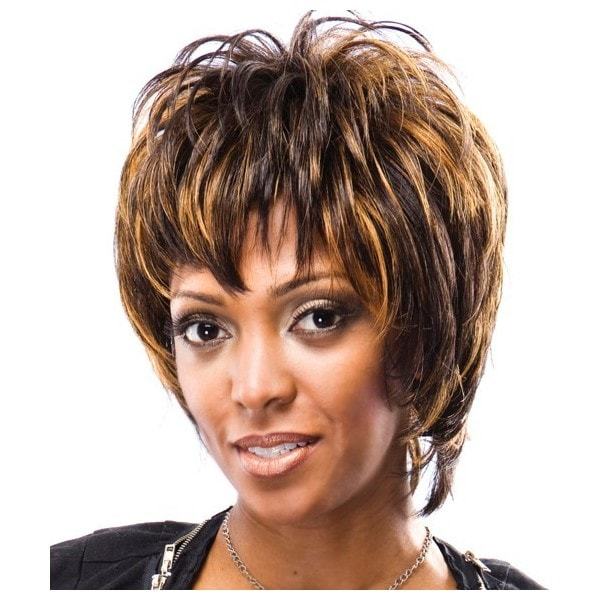 Highlighted pixie cut for black girl