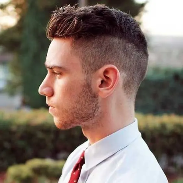 Trimmed pompadour hairstyle