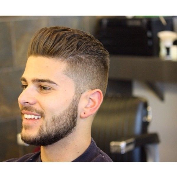Men Pompadour faded hairstyle