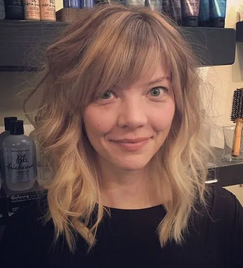 messy lob with balayage hairstyles