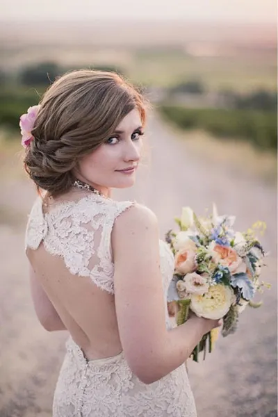 Flower with bridesmaid hairstyle