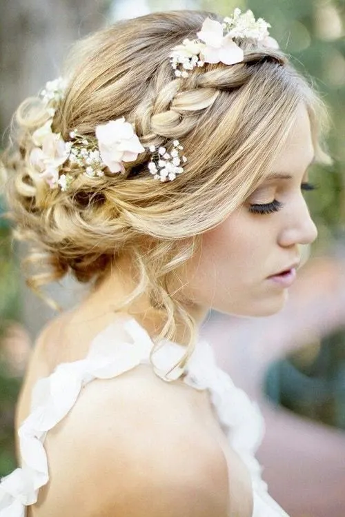 women bridesmaid wedding hairstyle