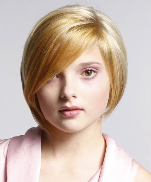 Asymmetrical bob hairstyles for oval faces